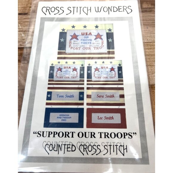 Support Our Troops Counted Cross Stitch Pattern By Cross Stitch Wonders - Picture 2 of 3